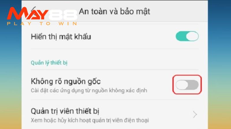 Người dùng Android phải cho phép thiết bị tải và cài đặt ứng dụng từ nguồn ngoài CH Play