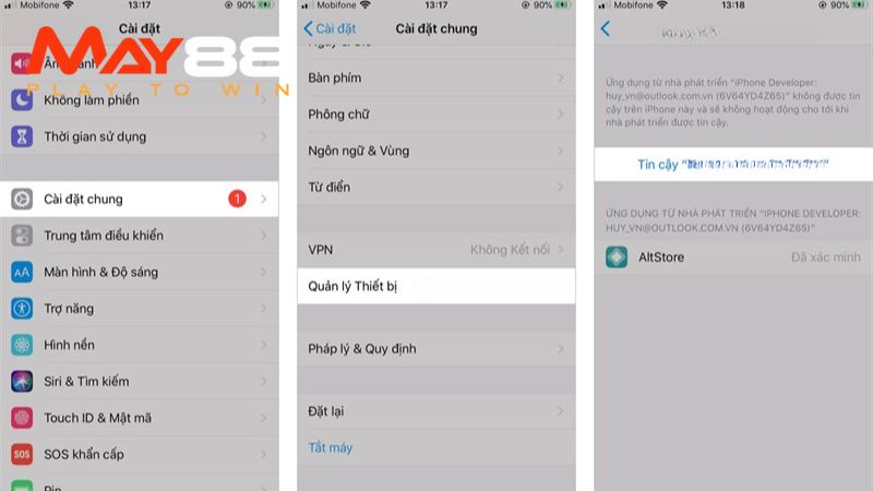 Trong khi đó, ai đang sử dụng điện thoại của Apple sẽ phải tin cậy ứng dụng khi cài đặt