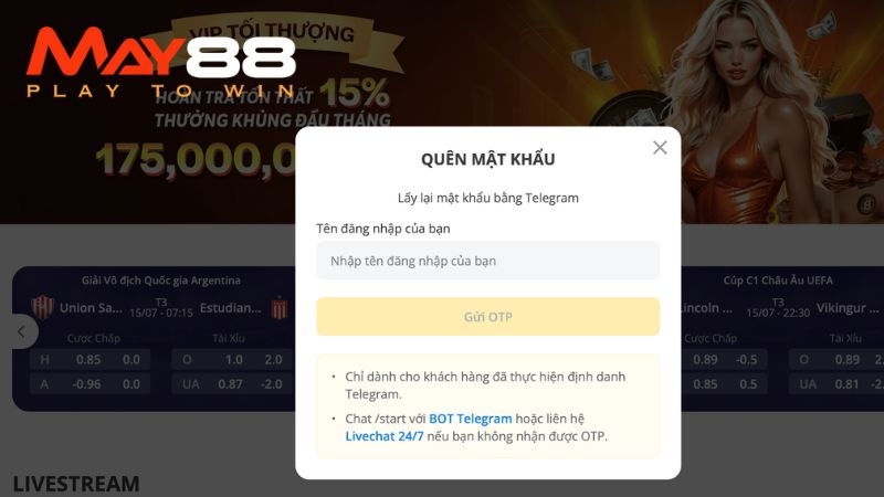 Nhà cái tích hợp sẵn chức năng tiện lợi trợ giúp ai quên chuỗi passcode vào account